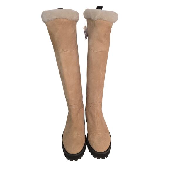 Stuart Weitzman Boots Womens Size 5.5 Shearling Lined Suede Tall Winter - Picture 1 of 14